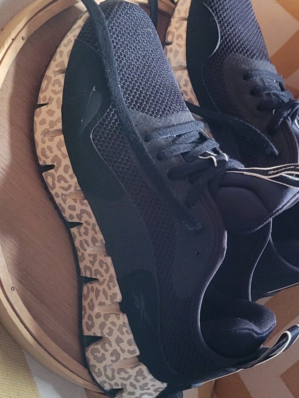 Reebok Zig Dynamica Sneaker with Black Leopard Print Sole - Picture 4 of 10